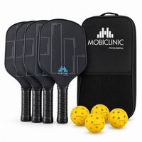 set de pickleball mobiclinic 4 raquetas de fibra de vidrio 4 pelotas bolsa de transporte nucleo de polipropileno mobiall grip antideslizante