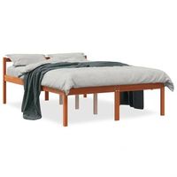 cama para mayores madera maciza de pino marron cera 140x200 cm