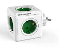 adaptador y enchufe multiple verde 5 tomas 120w