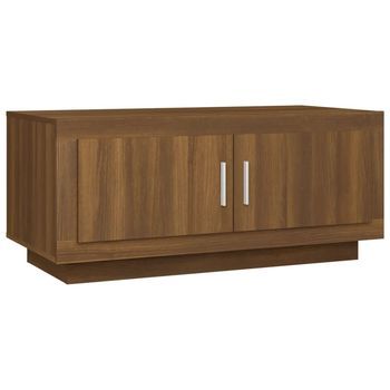 Mesa De Centro Madera De Ingeniería Roble Marrón 102x50x45 Cm Vidaxl