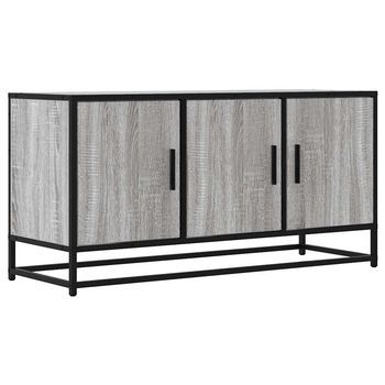 Mueble Tv Madera Ingeniería Y Metal Gris Sonoma 100x35x50 Cm Vidaxl