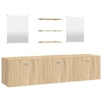 juego de 6 piezas de muebles de bano de madera de roble vidaxl