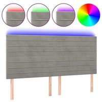 cabecero cama  panel de cabecera con luces led terciopelo gris claro 200x5x118128 cm