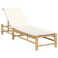 tumbona con cojines 55x199x30 cm bambu v6685 unico  marron