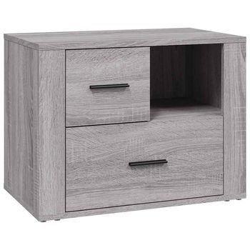 Mesita De Noche Madera Contrachapada Gris Sonoma 60x36x45 Cm Vidaxl