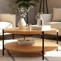 mesa de centro edduma madera natural o 80 cm clp