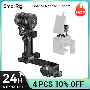 Soporte para Monitor en Forma de L SmallRig, Ajuste de Amortiguación Continuo, Montaje de Deslizamiento Rápido con 2 Clips para Cables, Altura Ajustable 6315