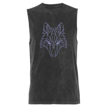 Wolfpack Head Men's Vests - Black Acid Wash - M