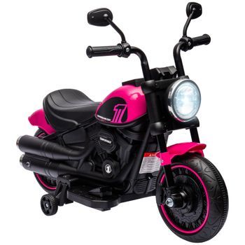 Moto Eléctrica Para Niños De 18-36 Meses Batería 6v Rosa Homcom