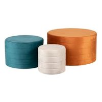 set 3 puffs velvet 80x80x4560x60x4040x40x35 cm