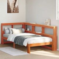 cama individual  cama para adultos  cama con estanteria sin colchon madera maciza marron 100x200 cm cfw596514