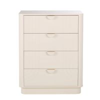 comoda alta de 4 cajones color crema
