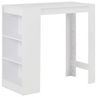 mesa alta de cocina con estanteria blanco 110x50x103 cm vidaxl