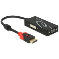 adaptador delock 62902 displayport a vga hdmi dvi 4k 02 m negro