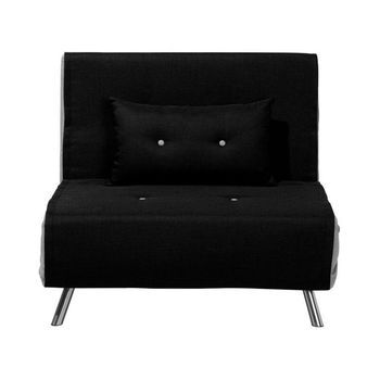 Sofá Cama Tapizado En Tela Negro Cama Individual Plegable Silla Cama Farris