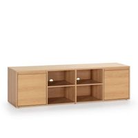 mueble tv tori 2 puertas 4 huecos color roble 160 cm