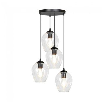 Lámpara colgante domos transparente (4 luces)