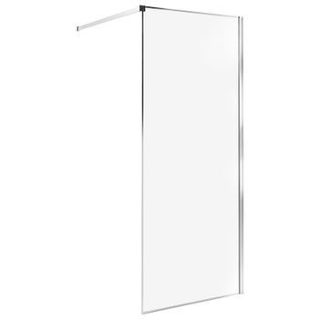 Mampara De Ducha Baño De Vidrio Templado Sin Puerta Plateado 80 X 190 Cm Waspam