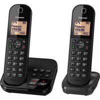 panasonic kx-tgc422eb cordless phone with answering machine - twin handsets