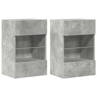 muebles tv de pared luces led 2 unidades gris hormigon 40x30x605 cm