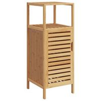 armario de bano  mueble bano con estante bambu 36x33x87 cm