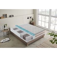 colchon 135x200 de muelles ensacados y espuma viscoelastico - 25 cm de alto - extraible