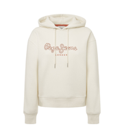 pepe jeans para mujer pl581459 sudadera con capucha frida blanco s casual algodon sostenible
