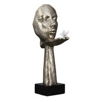 casablanca by gilde estatuilla decorativa escultura deseo color plata antigua h 34 cm