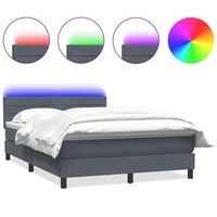 cama tapizada 213x160x88 cm tejido - gris