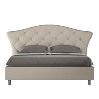cama con almacenaje acolchada 160x210 cuero sintetico gris paloma langre