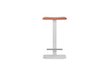 Taburete 63 cm  asiento salmón estructura blanco