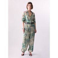 liu jo pantalones pantalones en saten estampado para mujer