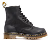 dr martens womens 1460 serena leatherfur lined 8-eye boots - black - uk 3 - black