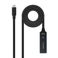 cable usb-c nanocable 10011311 5m amplificador activo 5gbps negro