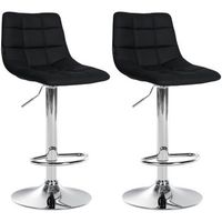 juego de 2 taburetes de bar jerry en polipiel simil cuero negro 465x43x87 cm clp