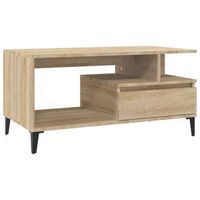 mesa de centro madera contrachapada roble sonoma 90x49x45 cm