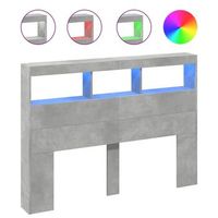 cabecero de cama  panel de cabecera con luz led gris hormigon 140x17x102 cm