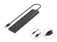 hub usb 32 conceptronic hubbies19bp 7 puertos usb 30 con interruptores y alimentador