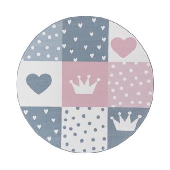 Alfombra infantil Eliza rosa 160 cm redondo