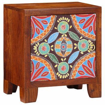 Mesita De Noche 40x30x45 Cm Madera Maciza De Acacia Vidaxl