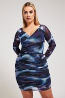 yours london falda morada estampada con fruncidos  mujer curvy y tallas grandes yours london
