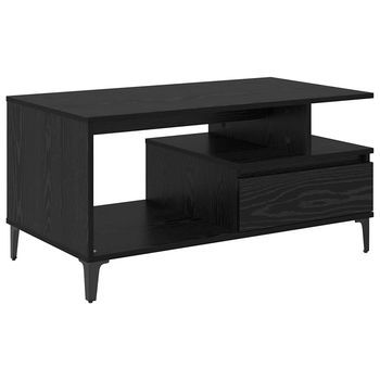 Mesa De Café | Mesa De Centro Roble Negro 90 X 49 X 45 Cm Madera De Ingeniería