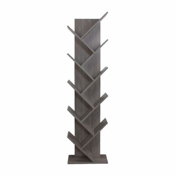 Estantería con 10 estantes en mdf gris blanqueado
