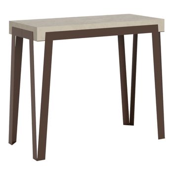 Consola extensible 90x40/300 cm efecto madera cachemira, hierro