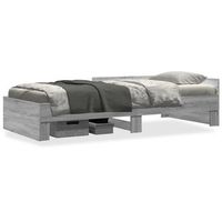 cama individual  cama de adulto  estructura de cama madera de ingenieria gris sonoma 90x200 cm