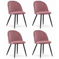 set de 4 silla de comedor terciopelo valora bello asiento de terciopelo rosa oscuro