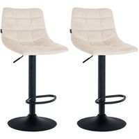juego de 2 taburetes de bar jerry en terciopelo crema 465x43x87 cm clp