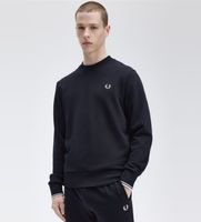 fred perry para hombre m7535 sudadera con cuello redondo marino l casual algodon