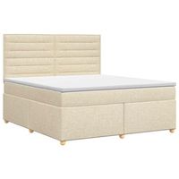 cama tapizada 190x144x1405 cm tejido - crema