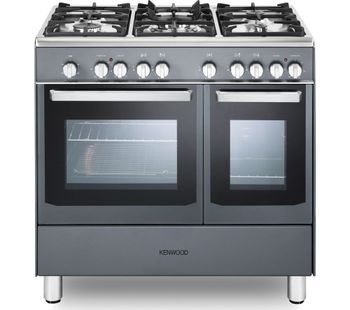 CK406SL 90 cm Dual Fuel Range Cooker - Slate Grey & Chrome, Grey